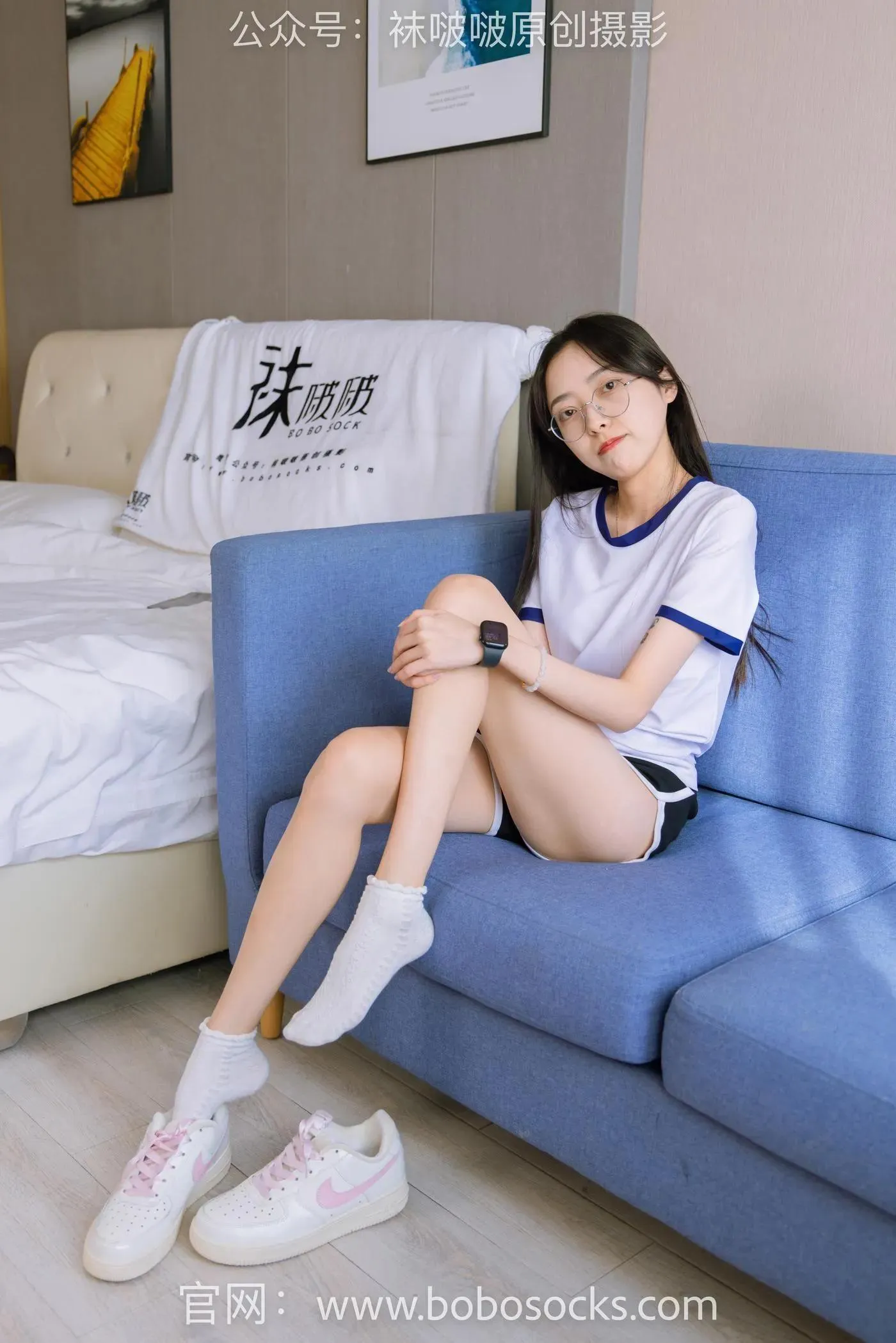 [BoBoSocks袜啵啵]NO.147 稚予-空军一号板鞋、白棉袜、体操服 [139P]插图8
